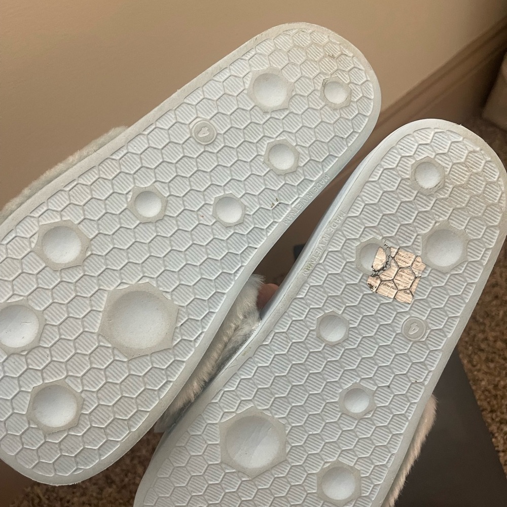 Puma Rihanna Fenty Faux Fur Slides in Cool Blue - Picture 3 of 4